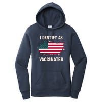 I Dentify As Vaccinated American Flag Women's Pullover Hoodie