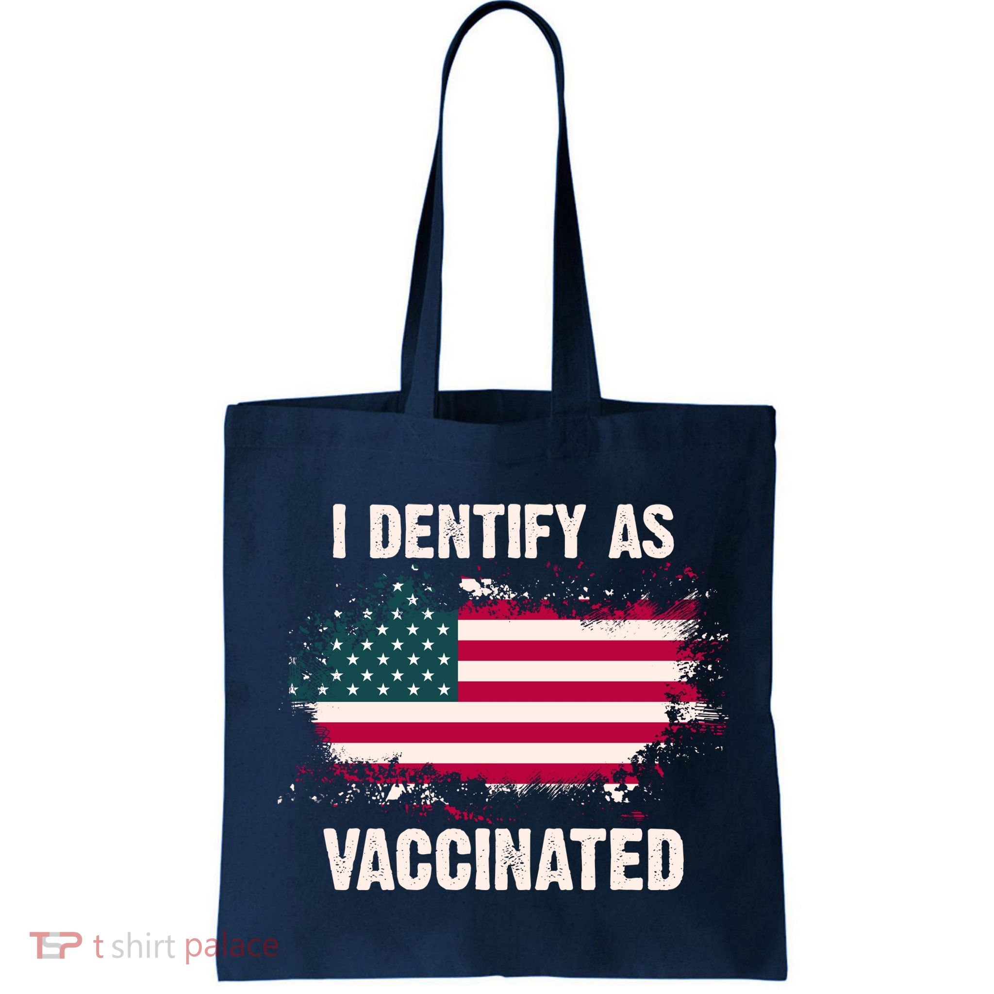 I Dentify As Vaccinated American Flag Bag