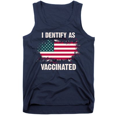 I Dentify As Vaccinated American Flag Tank Top
