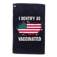 I Dentify As Vaccinated American Flag Platinum Collection Golf Towel