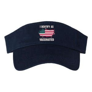 I Dentify As Vaccinated American Flag Valucap Bio-Washed Visor