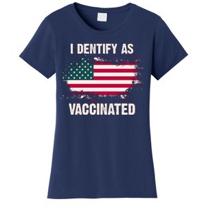 I Dentify As Vaccinated American Flag Women's T-Shirt