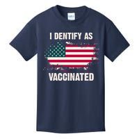 I Dentify As Vaccinated American Flag Kids T-Shirt