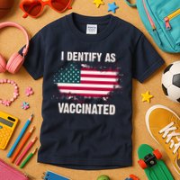I Dentify As Vaccinated American Flag Kids T-Shirt