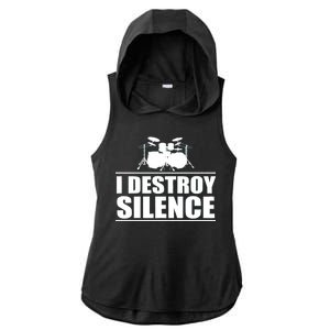 I Destroy Silence Ladies PosiCharge Tri-Blend Wicking Draft Hoodie Tank