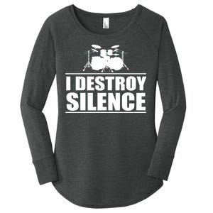 I Destroy Silence Women's Perfect Tri Tunic Long Sleeve Shirt