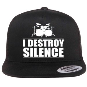 I Destroy Silence Flat Bill Trucker Hat