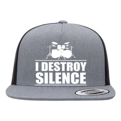 I Destroy Silence Flat Bill Trucker Hat