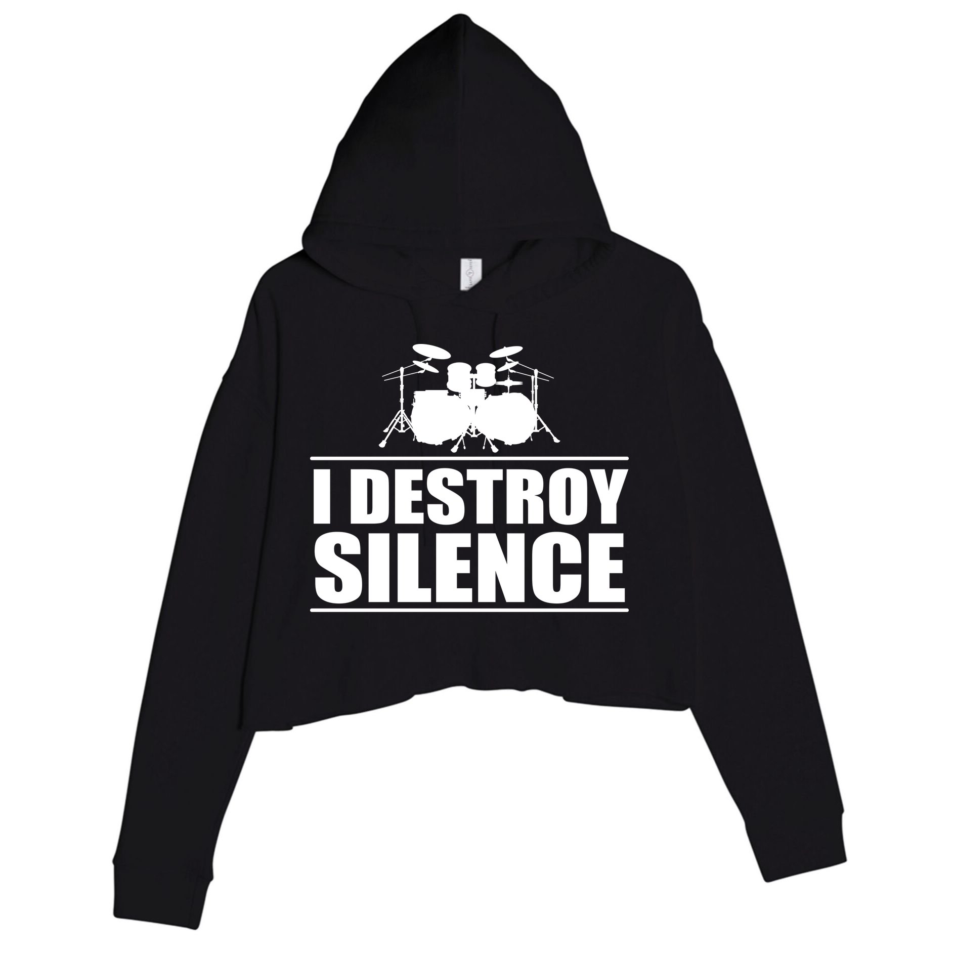 I Destroy Silence Crop Fleece Hoodie