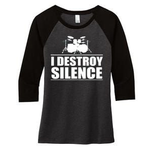 I Destroy Silence Women's Tri-Blend 3/4-Sleeve Raglan Shirt