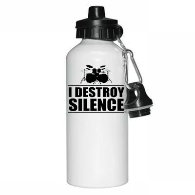 I Destroy Silence Aluminum Water Bottle 