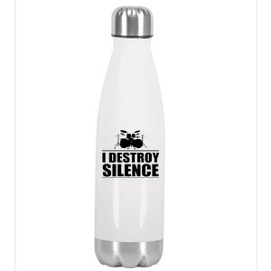 I Destroy Silence Stainless Steel Insulated Water Bottle