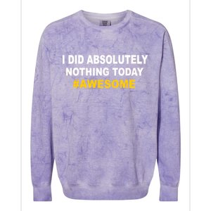 I Did Absolutely Nothing Today #Awesome Colorblast Crewneck Sweatshirt