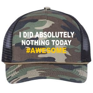 I Did Absolutely Nothing Today #Awesome Retro Rope Trucker Hat Cap