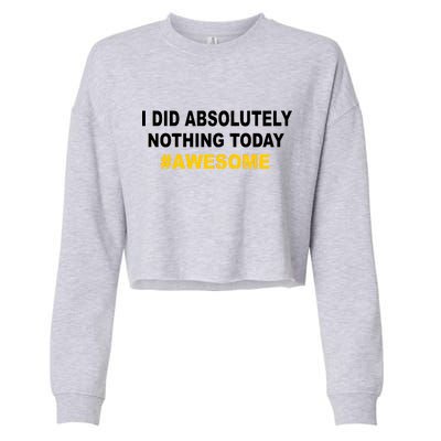 I Did Absolutely Nothing Today #Awesome Cropped Pullover Crew