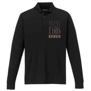 I Did They Didn't Veteran Performance Long Sleeve Polo