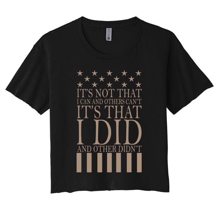 I Did They Didn't Veteran Women's Crop Top Tee