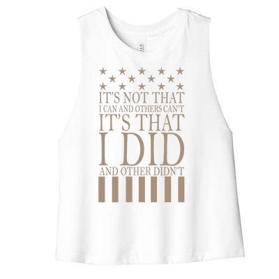 I Did They Didn't Veteran Women's Racerback Cropped Tank