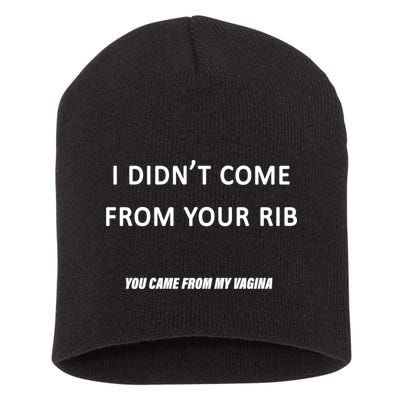 I Didn't Come From Your Rib Vagina Short Acrylic Beanie