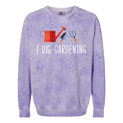 I Dig Gardening Colorblast Crewneck Sweatshirt