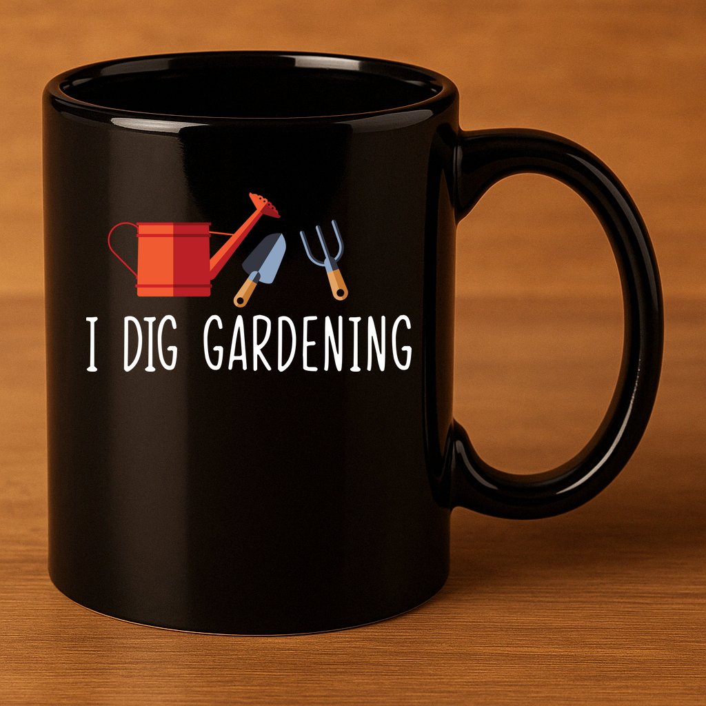 I Dig Gardening 11oz C Handle Ceramic Mug