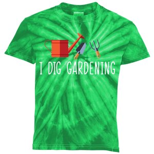 I Dig Gardening Kids Tie-Dye T-Shirt