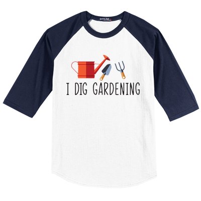 I Dig Gardening Baseball Sleeve Shirt