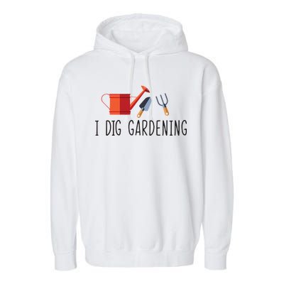 I Dig Gardening Garment-Dyed Fleece Hoodie