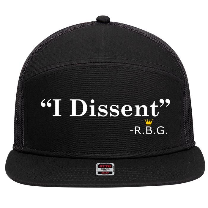 I Dissent RBG Ruth Bader Ginsburg 7 Panel Mesh Trucker Snapback Hat