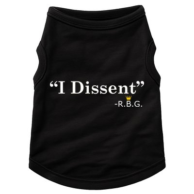 I Dissent RBG Ruth Bader Ginsburg Doggie Tank