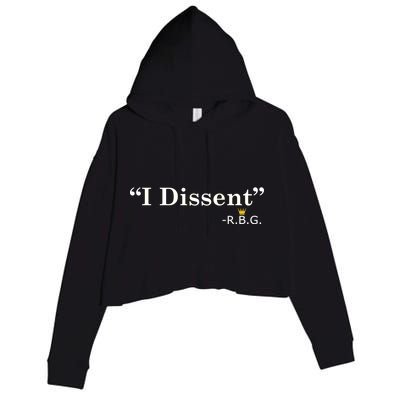 I Dissent RBG Ruth Bader Ginsburg Crop Fleece Hoodie