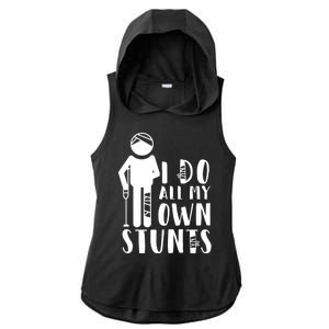 I Do All My Own Stunts Stick Figure Ladies PosiCharge Tri-Blend Wicking Draft Hoodie Tank