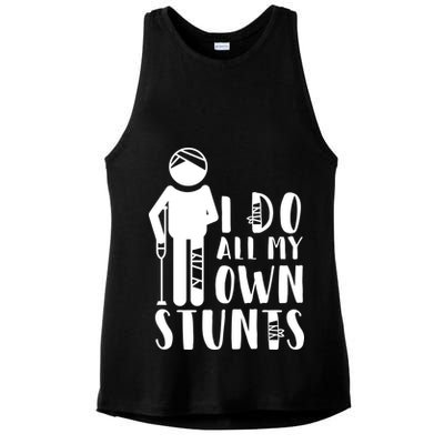 I Do All My Own Stunts Stick Figure Ladies PosiCharge Tri-Blend Wicking Tank