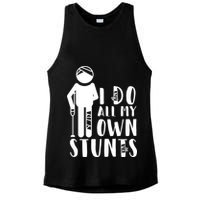 I Do All My Own Stunts Stick Figure Ladies PosiCharge Tri-Blend Wicking Tank