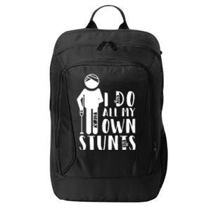 I Do All My Own Stunts Stick Figure City Backpack