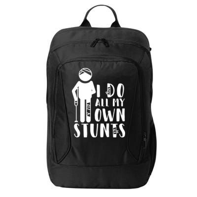 I Do All My Own Stunts Stick Figure City Backpack