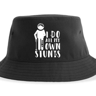 I Do All My Own Stunts Stick Figure Sustainable Bucket Hat