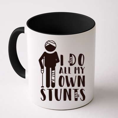 I Do All My Own Stunts Stick Figure Mug