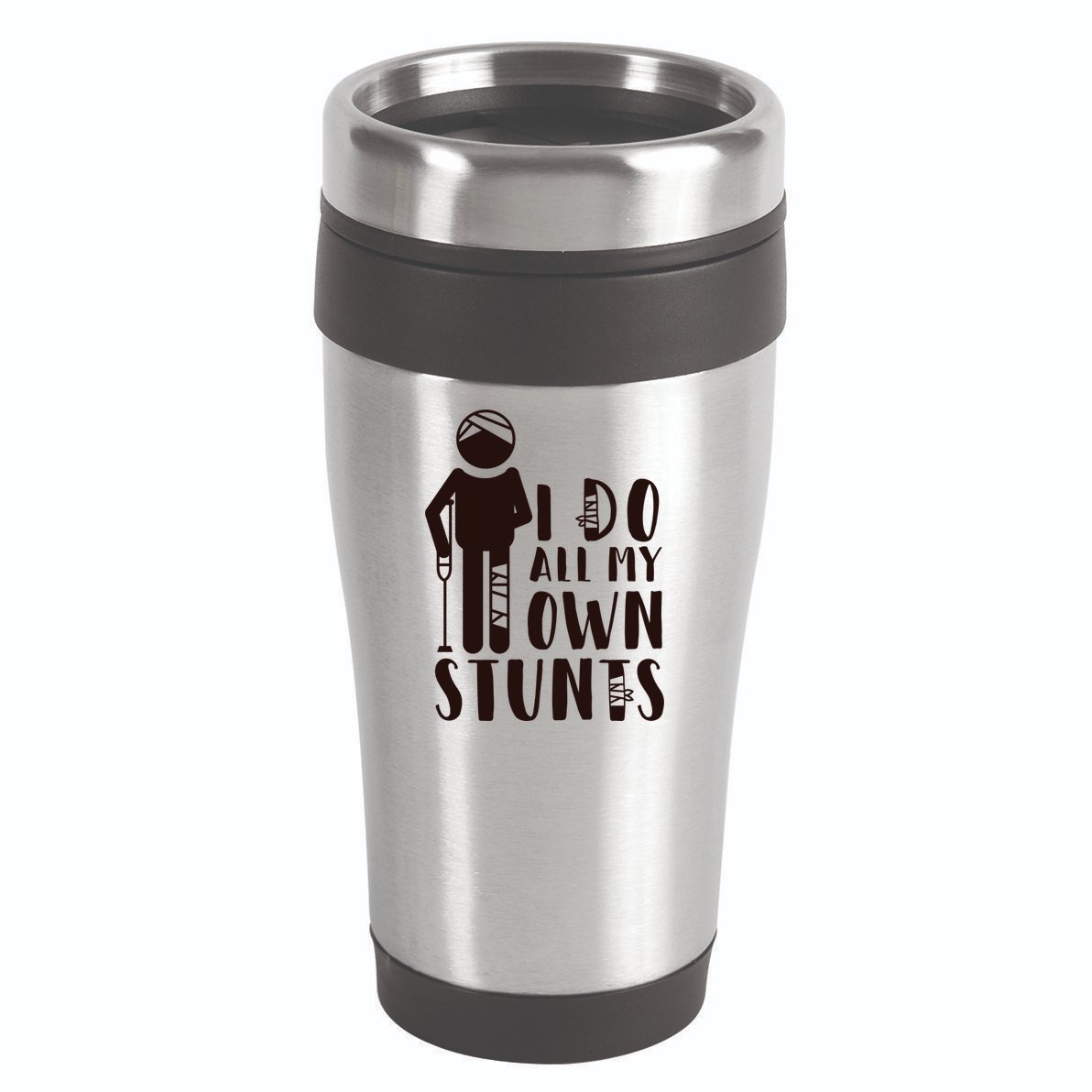 I Do All My Own Stunts Stick Figure 16oz Travel Tumbler