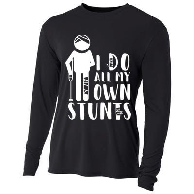 I Do All My Own Stunts Stick Figure Cooling Performance Long Sleeve Crew