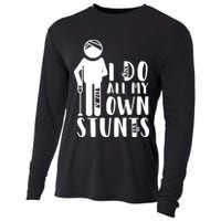 I Do All My Own Stunts Stick Figure Cooling Performance Long Sleeve Crew