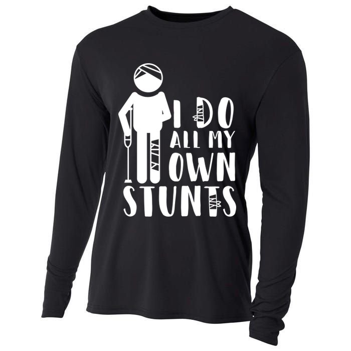 I Do All My Own Stunts Stick Figure Cooling Performance Long Sleeve Crew