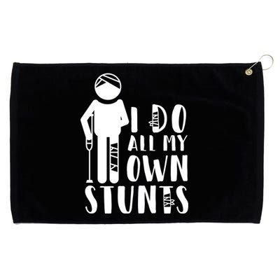 I Do All My Own Stunts Stick Figure Grommeted Golf Towel