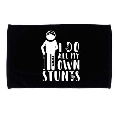 I Do All My Own Stunts Stick Figure Microfiber Hand Towel