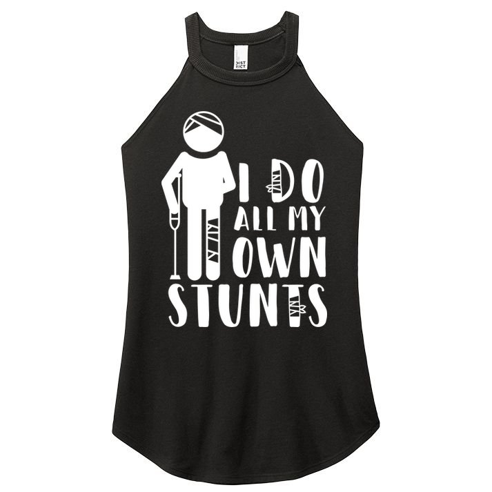 I Do All My Own Stunts Stick Figure Women's Perfect Tri Rocker Tank