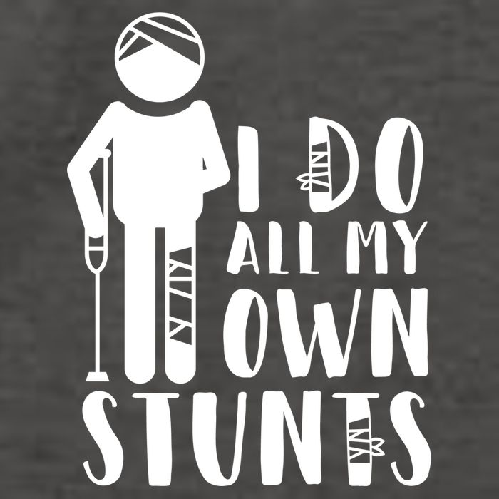 I Do All My Own Stunts Stick Figure Vector Backpack