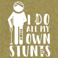 I Do All My Own Stunts Stick Figure Garment-Dyed Women's Muscle Tee