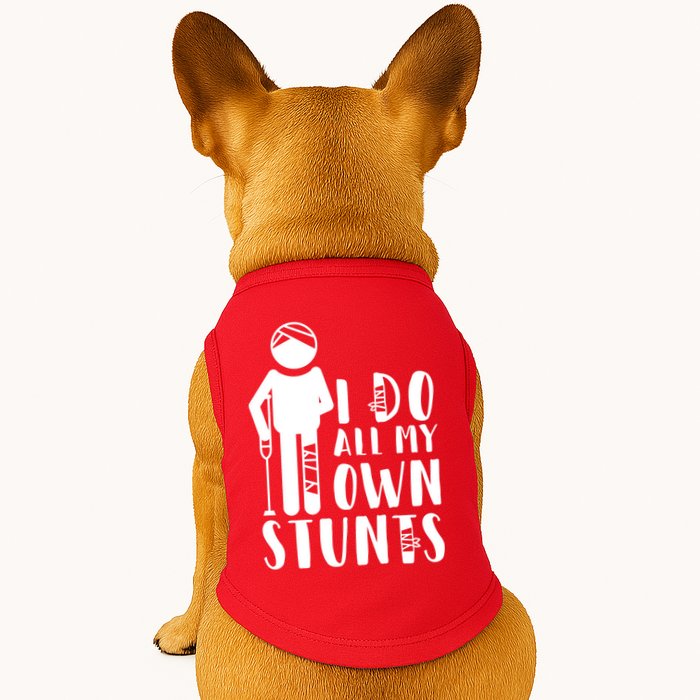I Do All My Own Stunts Stick Figure Doggie Tank