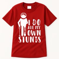 I Do All My Own Stunts Stick Figure Tall T-Shirt
