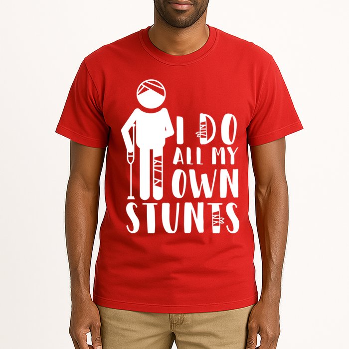 I Do All My Own Stunts Stick Figure Tall T-Shirt